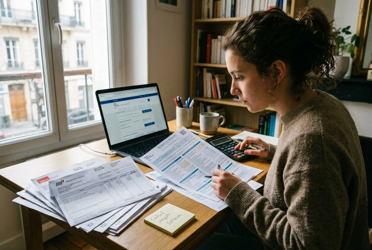 Feuille de paie avec calcul d'impôt intérim