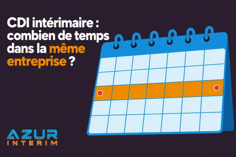 Calendrier illustrant une question sur la durée d’une mission en CDI intérimaire dans la même entreprise.